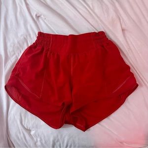 Dark Red Hotty Hot High-Rise Lined Short 4”